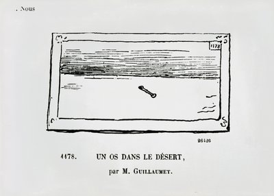 Un osso nel deserto, caricatura di un dipinto Il deserto di Gustave Guillaumet da 